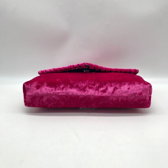 Rebecca Minkoff Pink Velvet Whip Envelope Clutch Bag - Picture 5 of 11